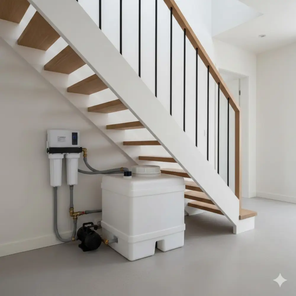 منبع آب زیر پله